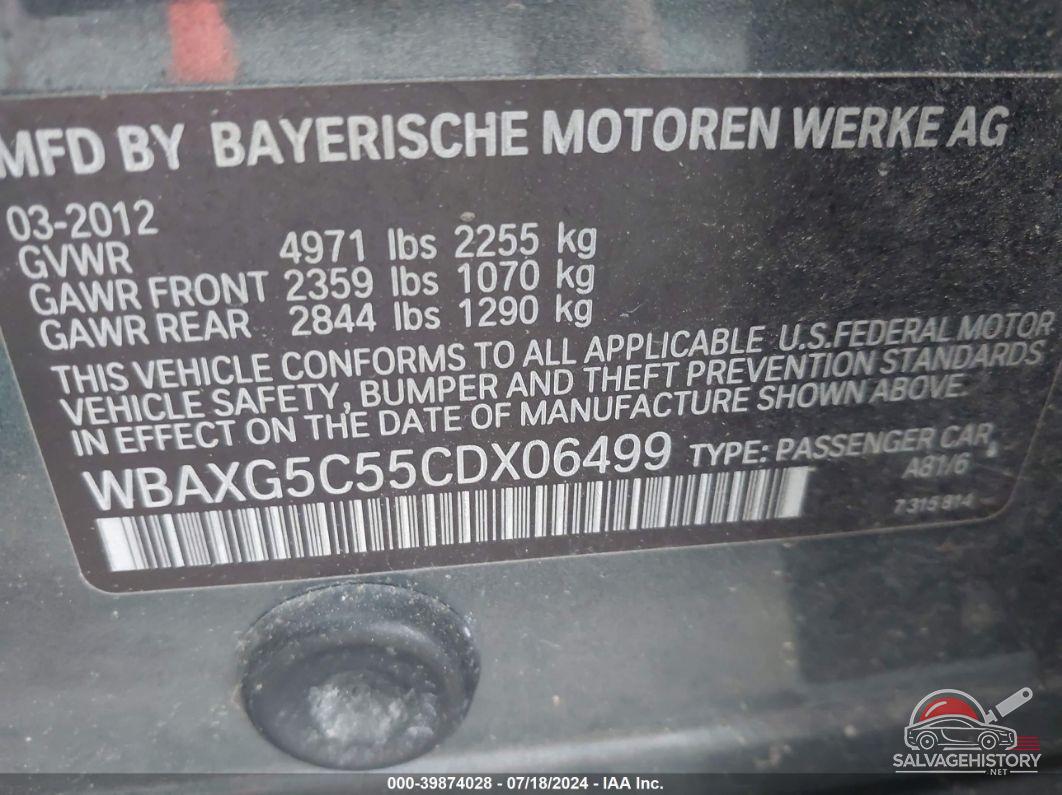 WBAXG5C55CDX06499 2012 BMW 528I photo no. 9