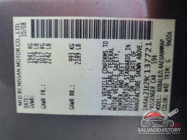 1N4AL21E29C137721 2009 NISSAN ALTIMA photo no. 12