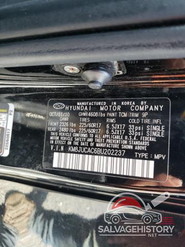 KM8JUCAC6BU202237 2011 HYUNDAI TUCSON photo no. 13