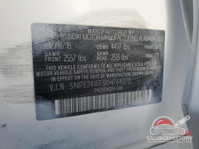 5NPE24AF3KH764070 2019 HYUNDAI SONATA photo no. 12