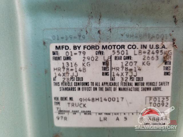 9H48H140017 1979 FORD RANCHERO photo no. 12