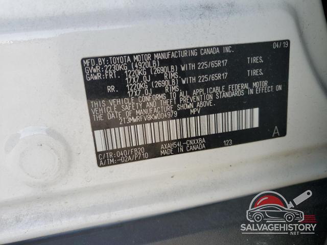 2T3MWRFV8KW004979 2019 TOYOTA RAV4 photo no. 14