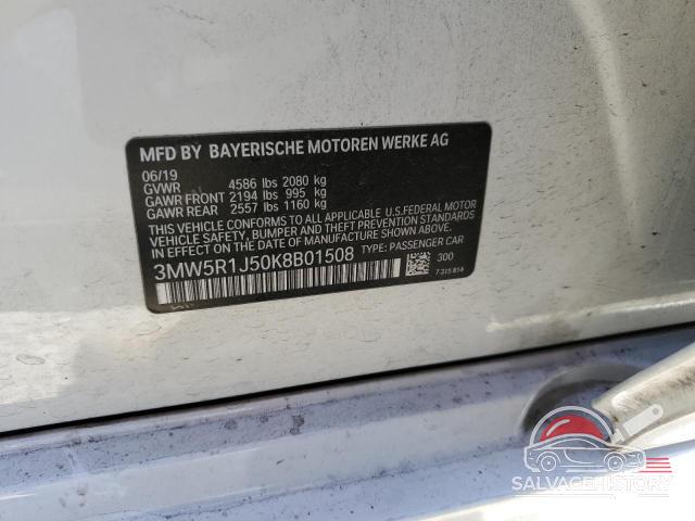 3MW5R1J50K8B01508 2019 BMW 3 SERIES photo no. 12