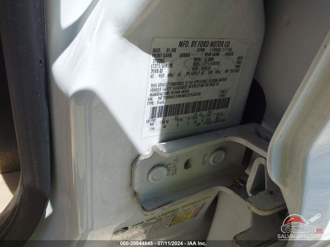 1FTWW31R08ED12339 2008 FORD F-350 photo no. 8
