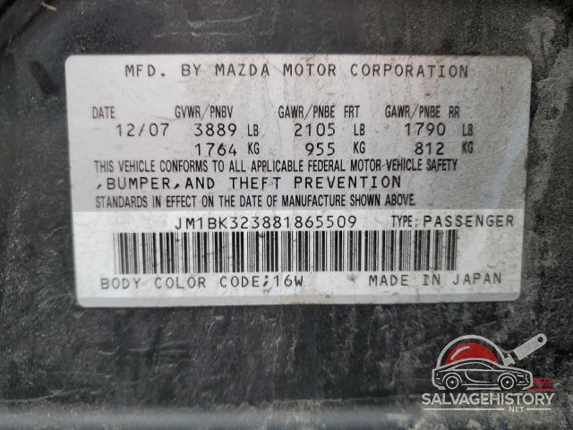 JM1BK323881865509 2008 MAZDA MAZDA3 photo no. 12