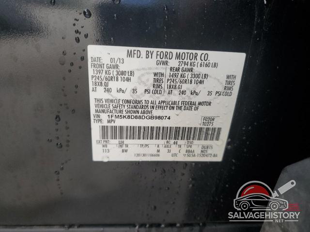 1FM5K8D88DGB98074 2013 FORD EXPLORER photo no. 13