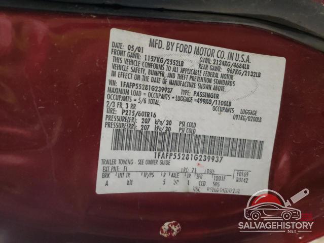 1FAFP55281G239937 2001 FORD ALL Models photo no. 12